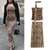 MUJER Leopard Print Tulle Crop Top Woman Ruched Off Shoulder Bandeau Top Women Sleeveless Backless Tube Top Summer Sexy Tops
