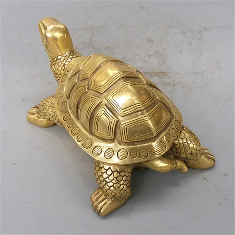 Pure Copper Tortoise Statue Longevity Mascot Animal Sculpture For Home Desk Decoration Ornaments Home Office Study Decorations