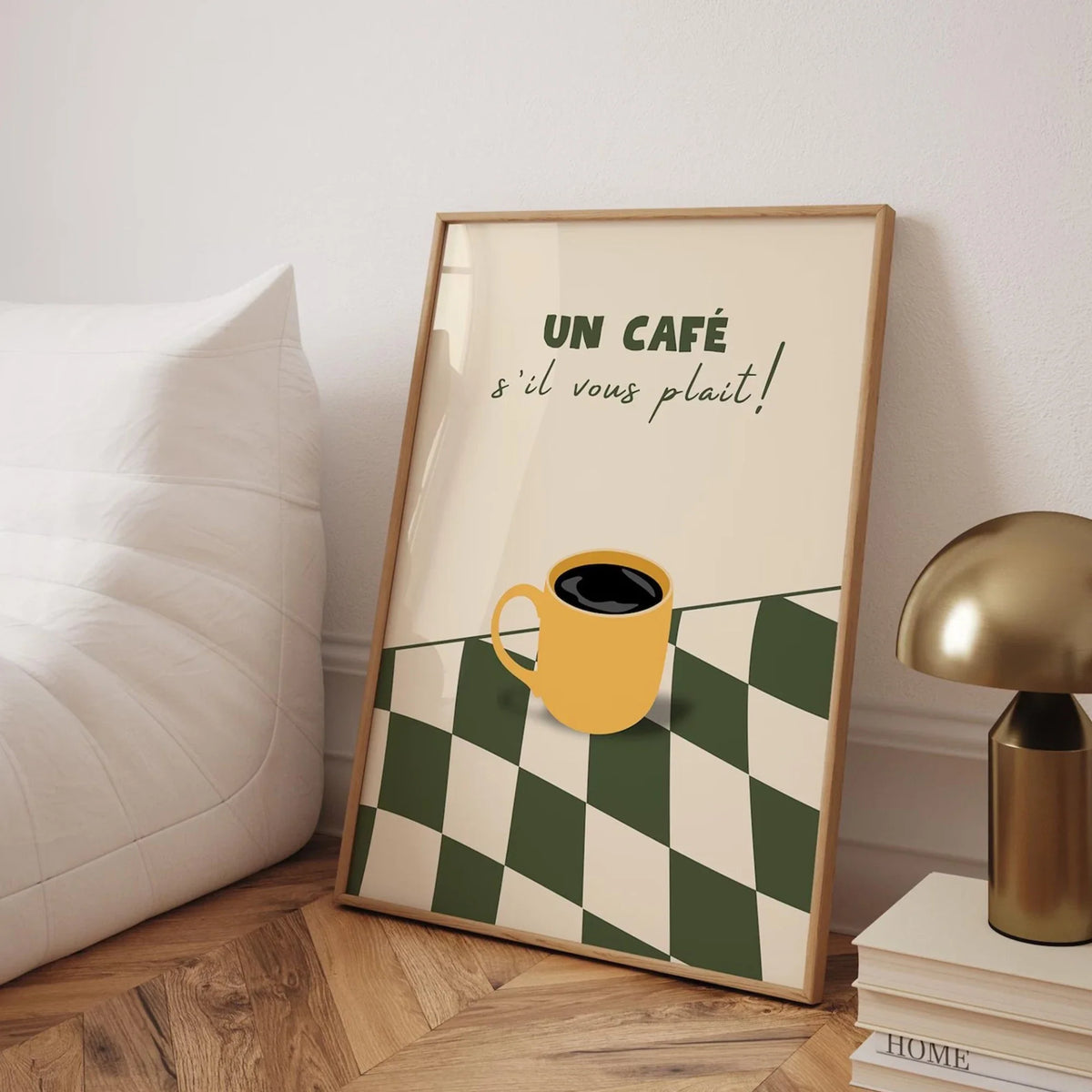 Un Cafe S'il Vous Plait French Cafe Wall Art Print Canvas Painting Poster Picture For Kitchen Living Room,Bedroom Home Decor