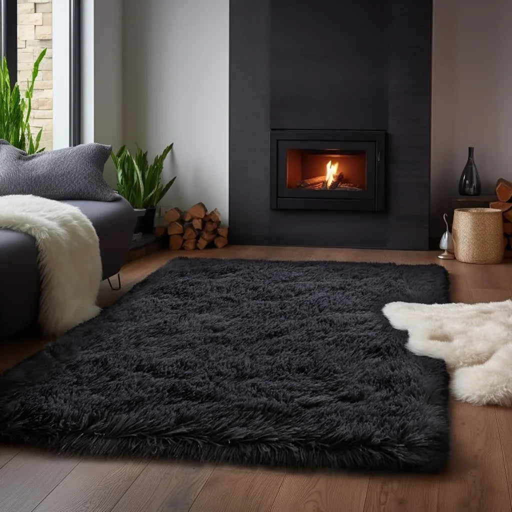 VIKAMA Living Room Carpet, Bedroom Soft Fluffy Plush Floor Mat, Kindergarten Children's Room, Dormitory, Home Decoration