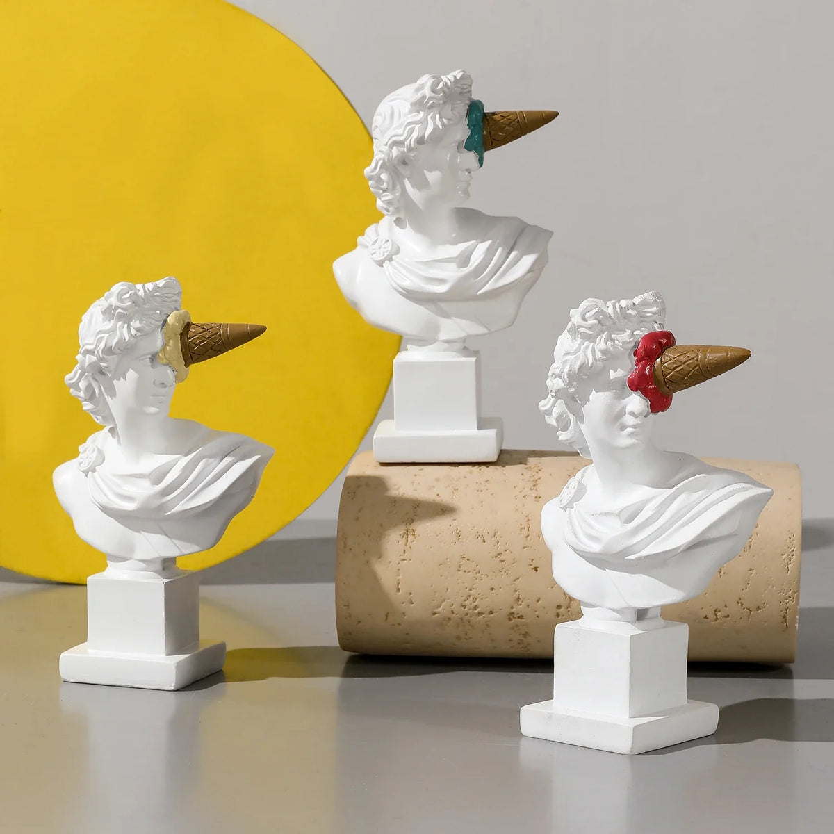 Apollo Sculpture Home Desktop Decor Portrait Resin Bust Creative Ice Cream Apollo Greek Statue For Living Room, Table Decorative
