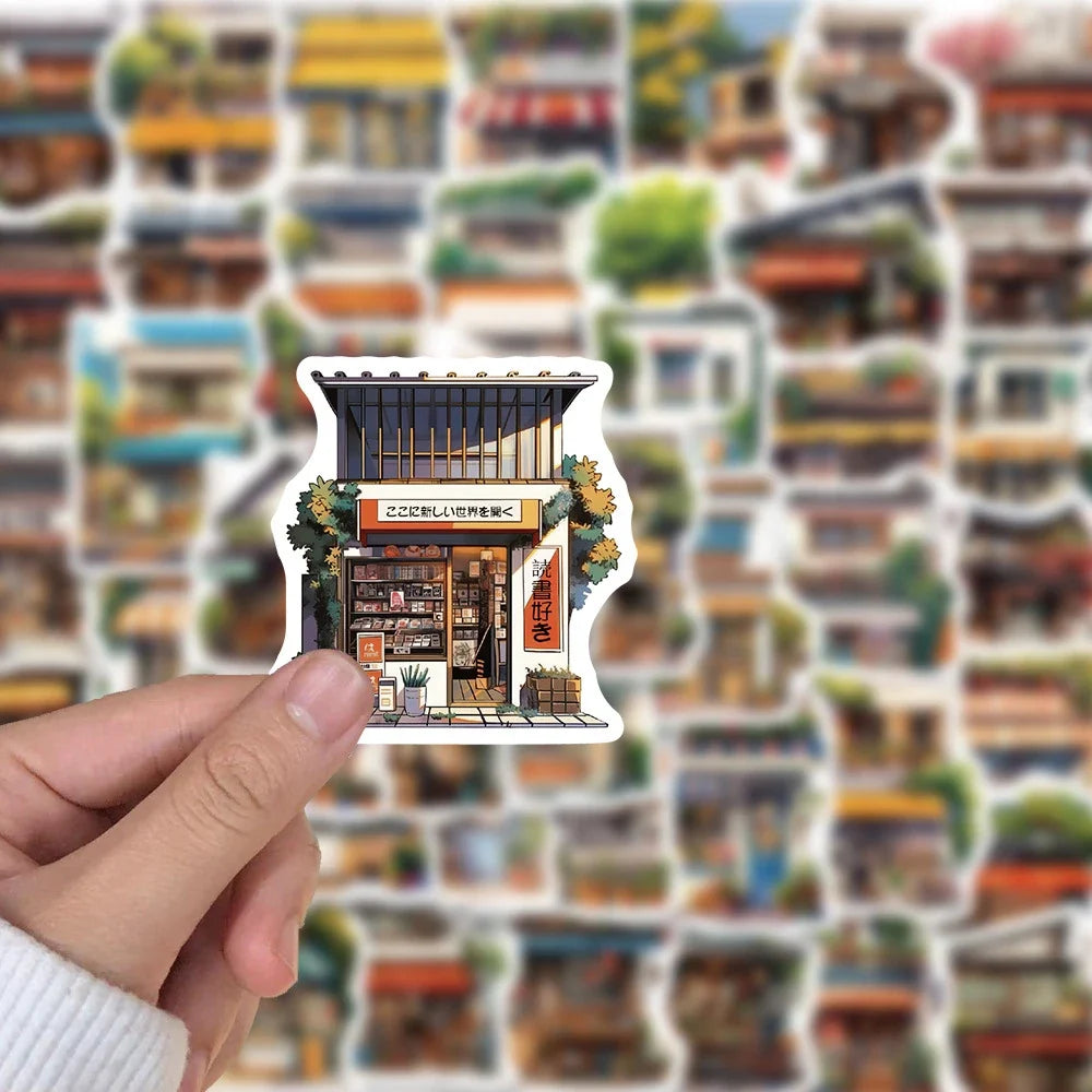 10/30/55pcs Japan Style Retro Beautiful Convenience Store Aesthetic Stickers Skateboard Laptop Suitcase Decoration Sticker Toys