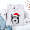 Sheltie And Shetland Sheepdog Dog Lover Portrait Silhouette Cozy Cotton Sweatshirt