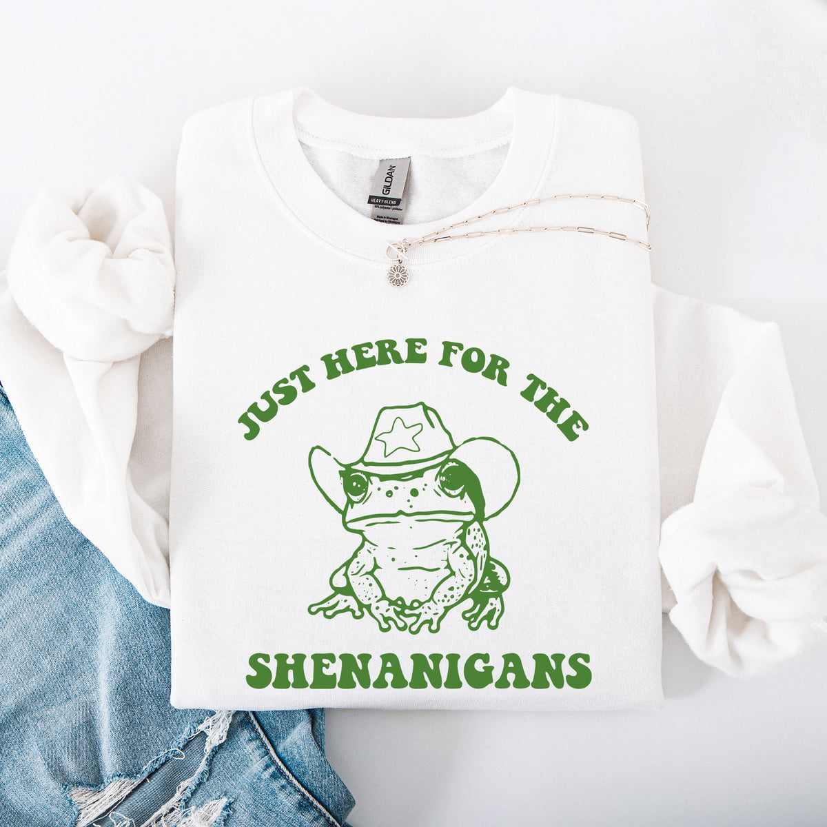 Shenanigans Frog Sheriff Leprechaun St Patrick's Day Shamrock Clover Lucky Sweatshirt