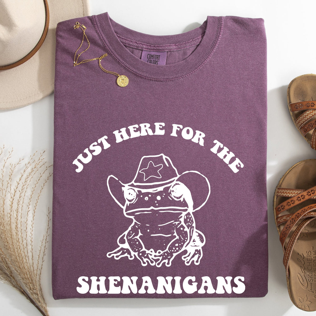 Shenanigans Frog Sheriff St Patrick's Day Shamrock Leprechaun Charm Comfort Colors Tee