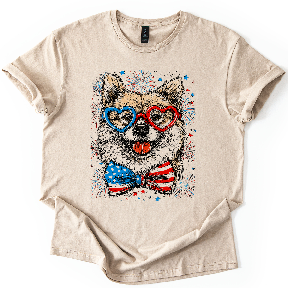 Shiba Inu Patriotic Dog USA Pride For Pet Lovers Fourth Of July Americana Celebration Graphic Tee