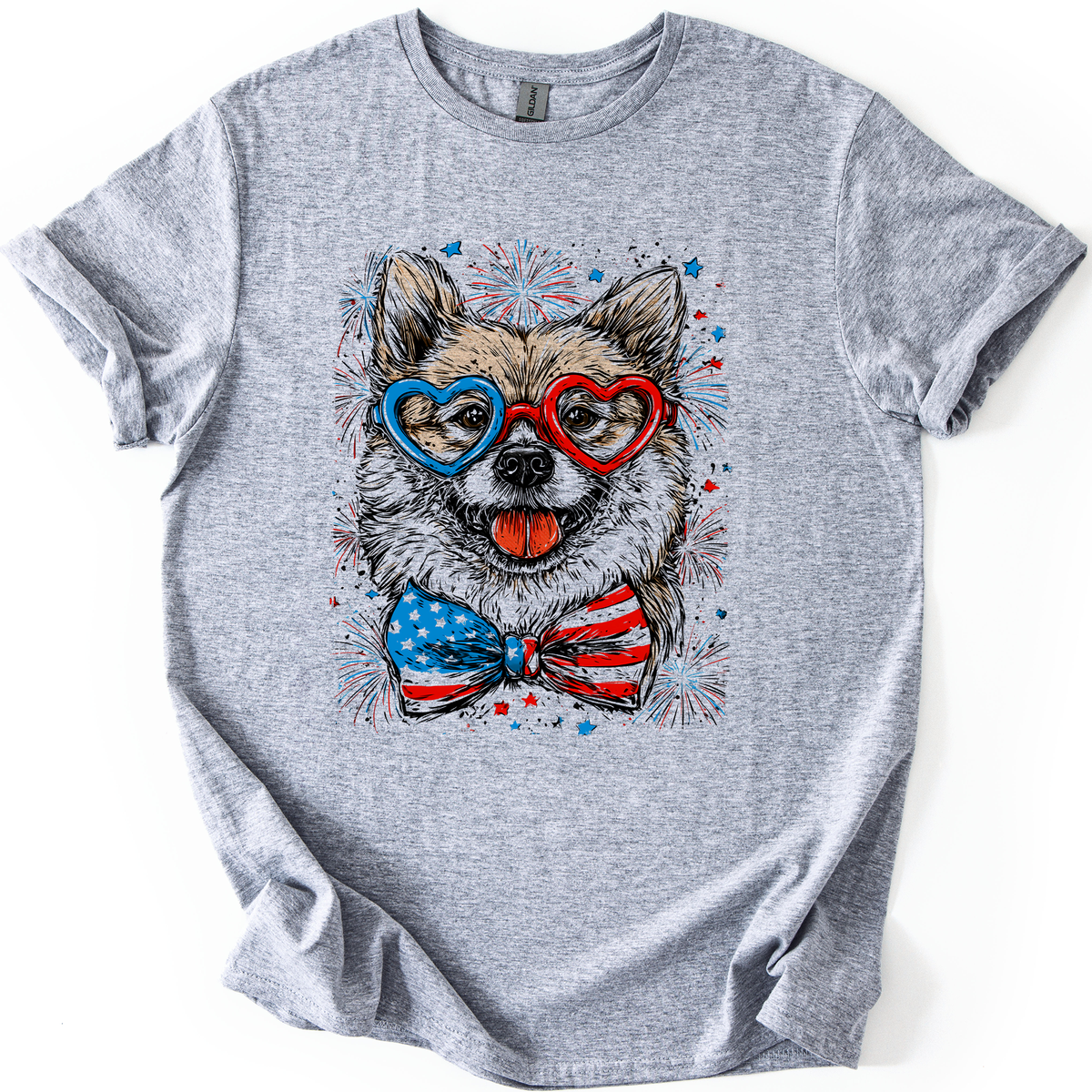 Shiba Inu Patriotic Dog USA Pride For Pet Lovers Fourth Of July Americana Celebration Graphic Tee