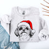 Shih Tzu Santa Christmas Dog Lover Festive Portrait With Cozy Holiday Vibes Graphic Sweatshirt
