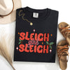 Sleigh Girl Sleigh Christmas Holly Retro Santa Xmas Seasonal Graphic Ornament Comfort Colors Tee