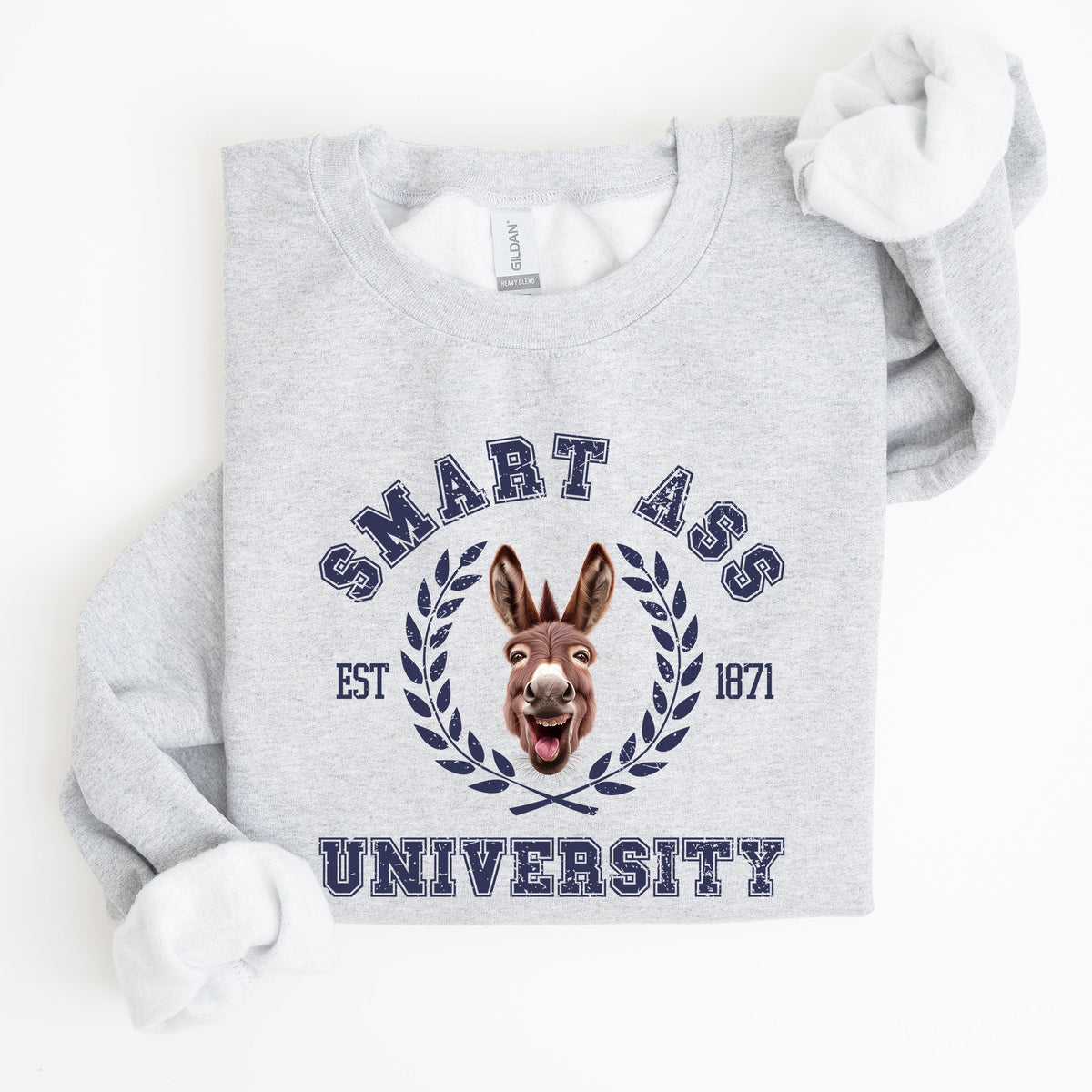 Smart Ass University Donkey Sarcastic College Meme Funny Graphic Quote Sweatshirt