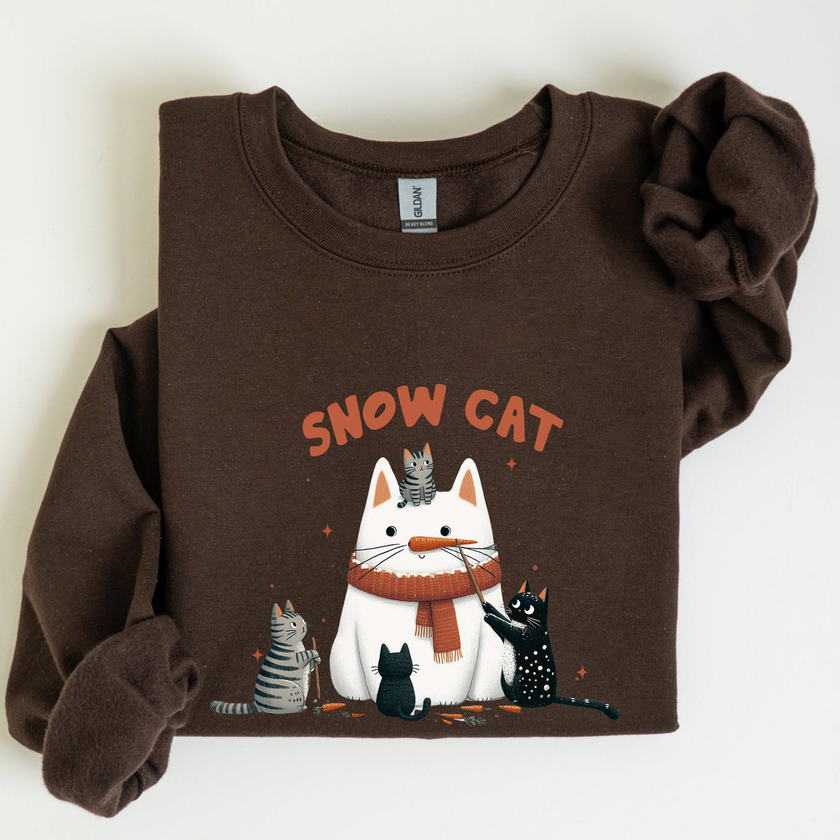 Snow Cat Snowman Cats Christmas Winter Festive Cozy Sweatshirt For Holiday Season