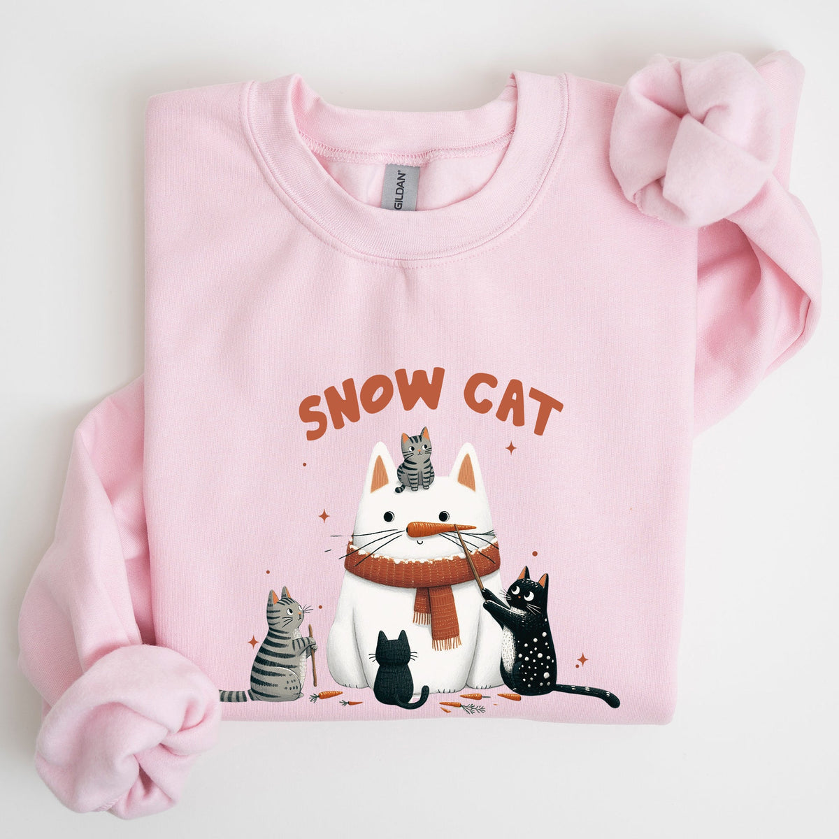 Snow Cat Snowman Cats Christmas Winter Festive Cozy Sweatshirt For Holiday Season