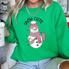 Snow Cute Bougie Snowman Christmas Cozy Fleece Winter Holiday Party Favorite Sweatshirt