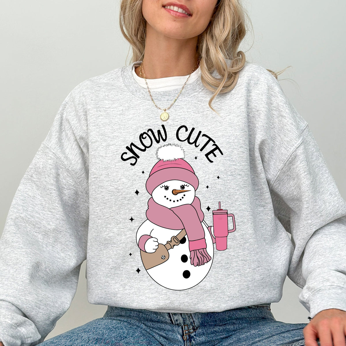 Snow Bougie Snowman Christmas Winter Xmas Festive Cozy Holiday Vibes Warm Seasonal Sweatshirt
