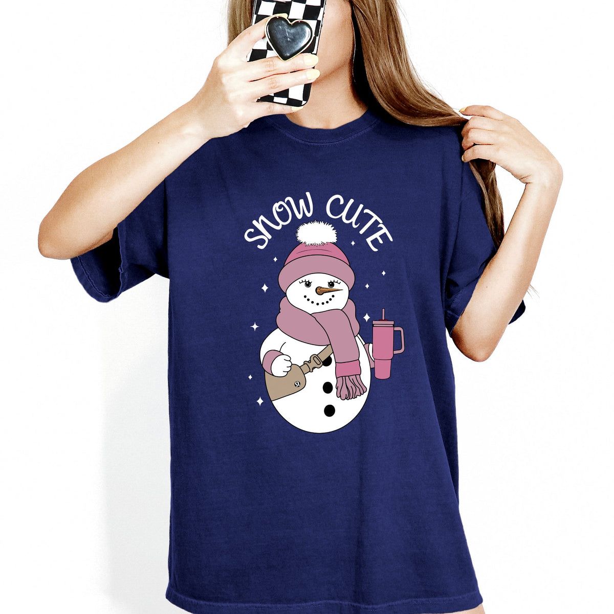 Snow Cute Bougie Snowman Christmas Winter Xmas Cozy Holiday Edition Comfort Colors Tee
