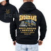 Snowman's Bootlegging Service 2-Sided Hoodie – Vintage Moonshine Graphic Pullover, Country & Outlaw Culture Apparel, Unisex
