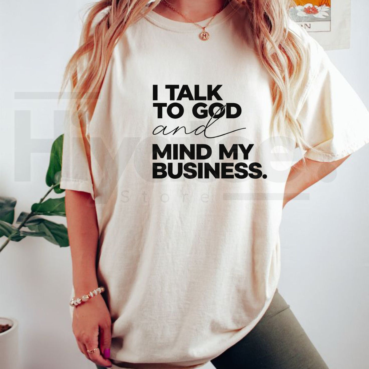 "Speak With God & Mind My Business" – Bold Black Cotton Women’s Top