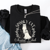 Spooky Cat Social Club Halloween Ghosts Witch Cozy Fleece Printed Graphic Premium Comfort Edition Sweatshirt