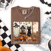 Spooky Season Stripes Halloween Cat Ghost Pumpkins Autumn Fall Comfort Colors Tee