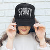 Spooky Faux Lace Halloween Graphic Print With Edgy Snarky Vibes And Bold Statement Trucker Hat