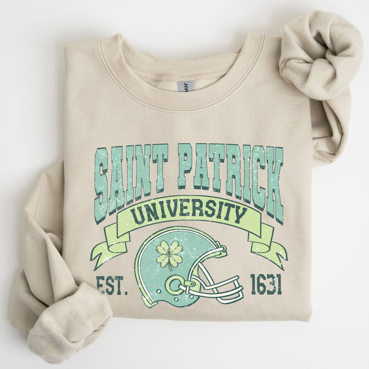 St Patrick University Vintage College Ireland Football St Patrick's Day Sweatshirt