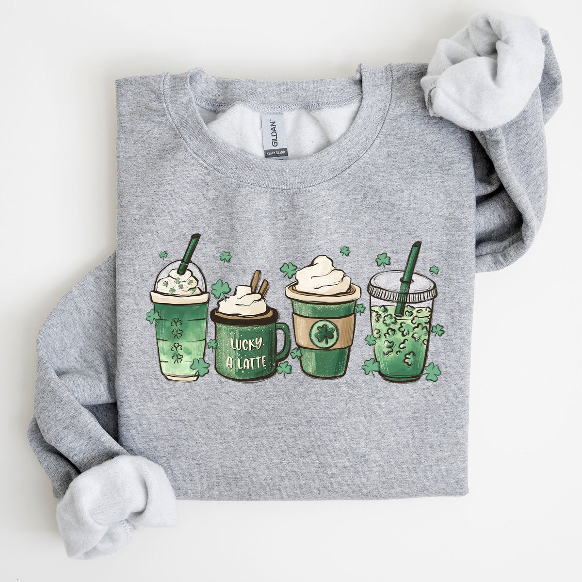 St Patrick's Day Coffee Drinks Cozy Sweatshirt For Coffee Lovers Festive Irish Spirit