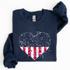 Star Hearts Red White Blue Fourth Of July Patriotic Celebration Edition Sweatshirt