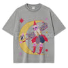 Star Clown Unisex Vintage Washed Tee – Retro Celestial Circus Graphic Streetwear T-Shirt