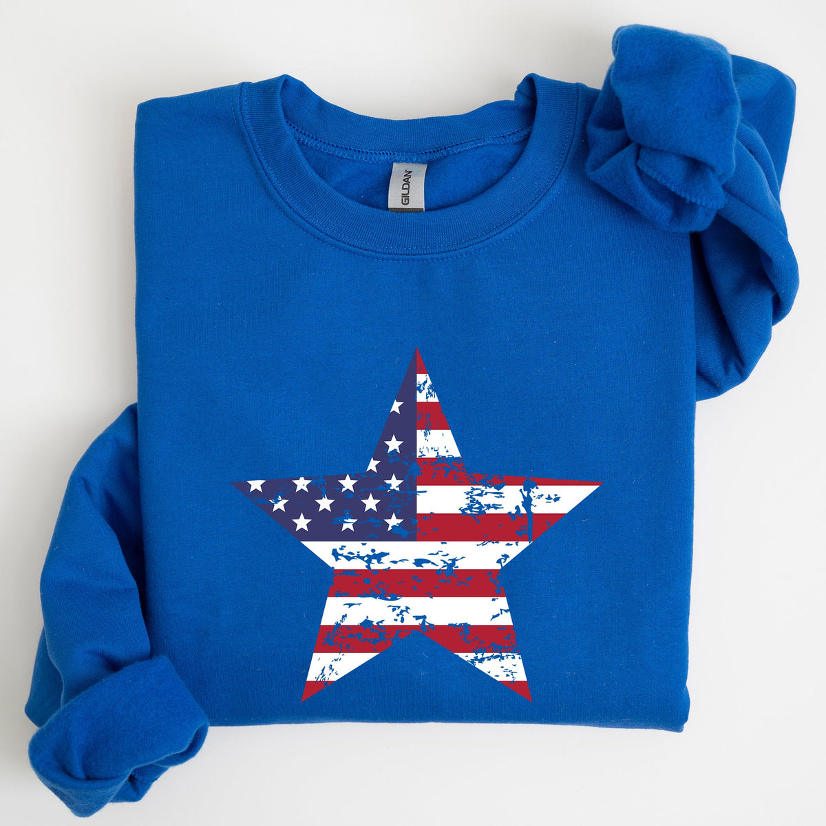 Stars And Stripes Flag Patriotic 4th Of July Graphic Design Celebration Sweatshirt