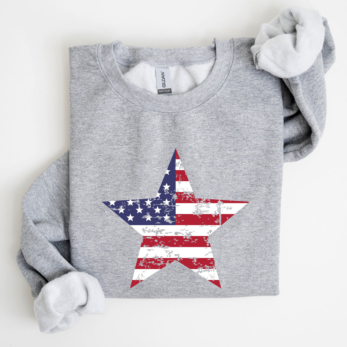 Stars And Stripes Flag Patriotic 4th Of July Graphic Design Celebration Sweatshirt