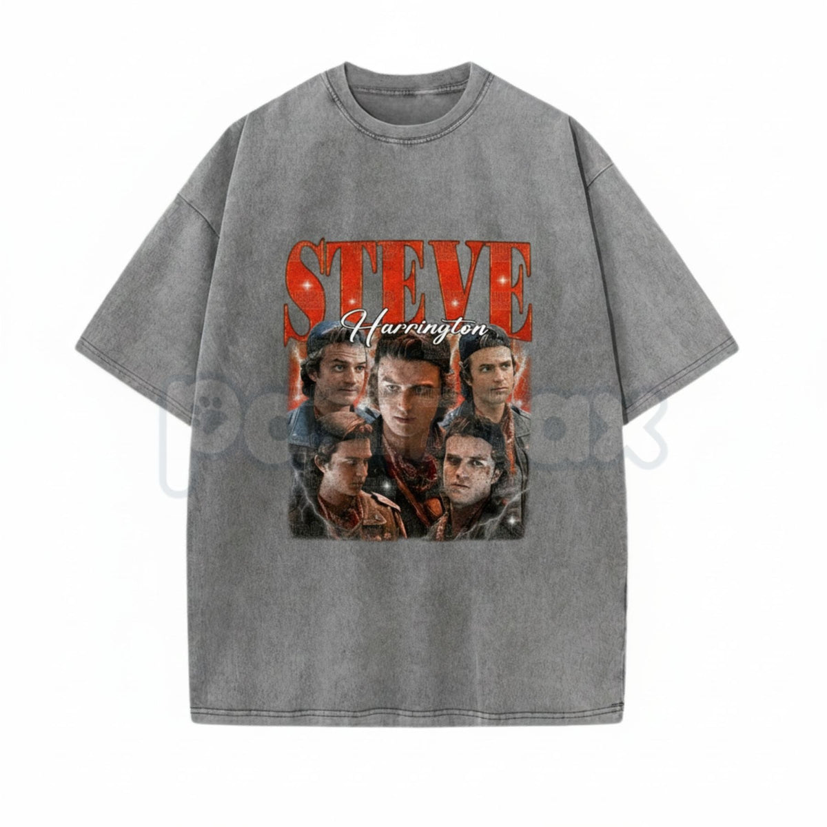 Steve Harrington Unisex Washed T-Shirt – Vintage Hawkins "Babysitter" Graphic Tee, Retro Oversized Streetwear