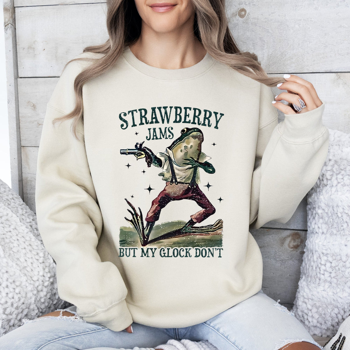 Strawberry Jams Glock Don't Frog Meme Toad Collector's Limited Edition Sweatshirt