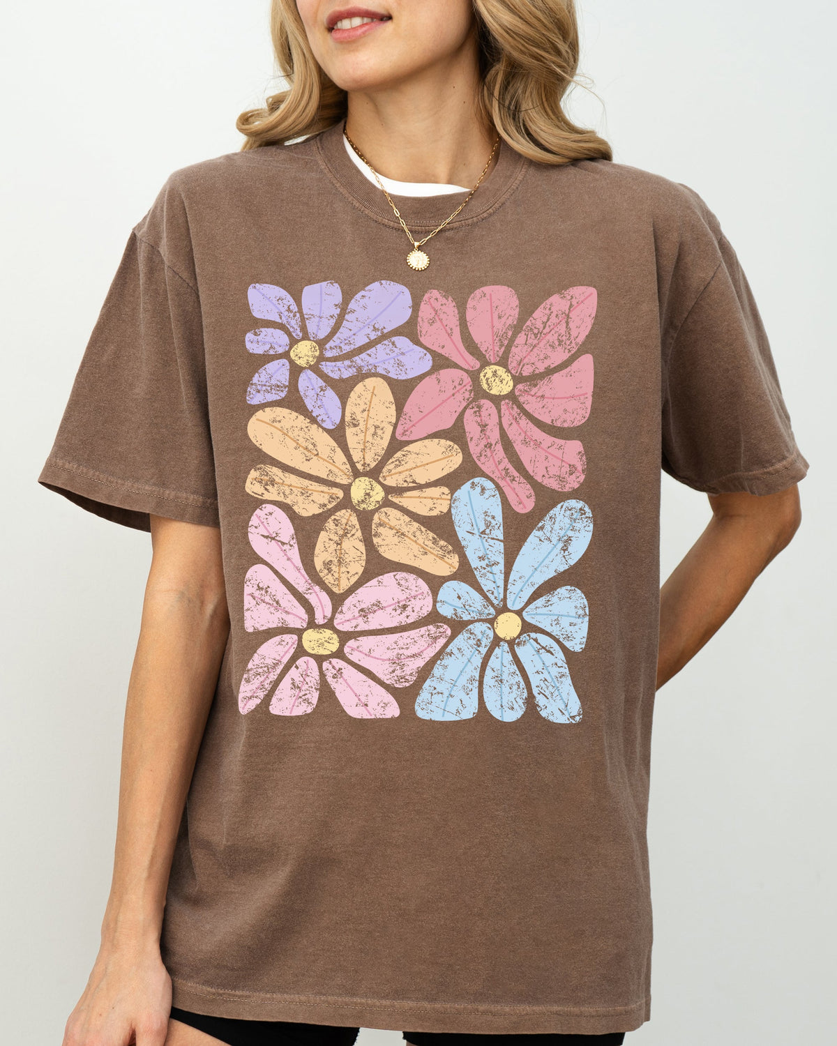 Striking Abstract Flowers Boho Floral Design With Summer Vibes Nature Gardening Festival Comfort Colors Tee