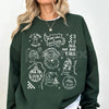 Subtle Message Doodle Christmas Liberal Values Sweatshirt | Social Justice Holiday Shirt | Progressive Statement Crewneck