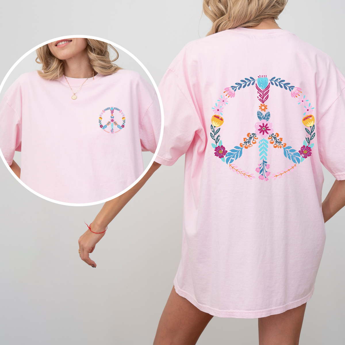 Summer Peace Floral Beachside Vibes With Positive Energy And Sunny Day Dreams Comfort Colors Tee