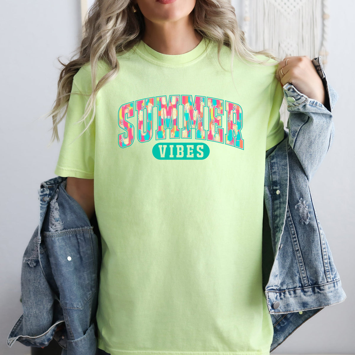 Summer Vibes Varsity Retro Beach Lifestyle Collection For Sunny Days Comfort Colors Tee