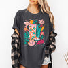 Summer Retro Cowboy Boot Cowgirl Floral Botanical Southwestern Western Print Artwork Comfort Colors Tee