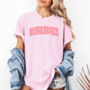 Sunkissed Varsity Retro Palm Trees Summer Summertime Beach Print Comfort Colors Tee