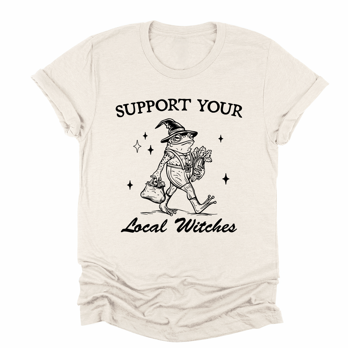 Support Your Local Witches Frog Halloween Witchy Spooky Season Edition Graphic Tee