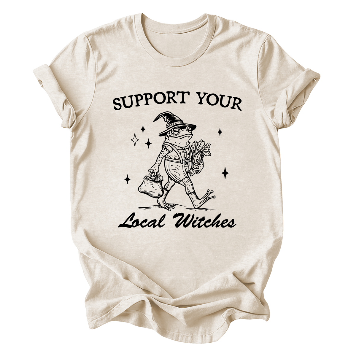 Support Your Local Witches Frog Halloween Witchy Spooky Season Edition Graphic Tee