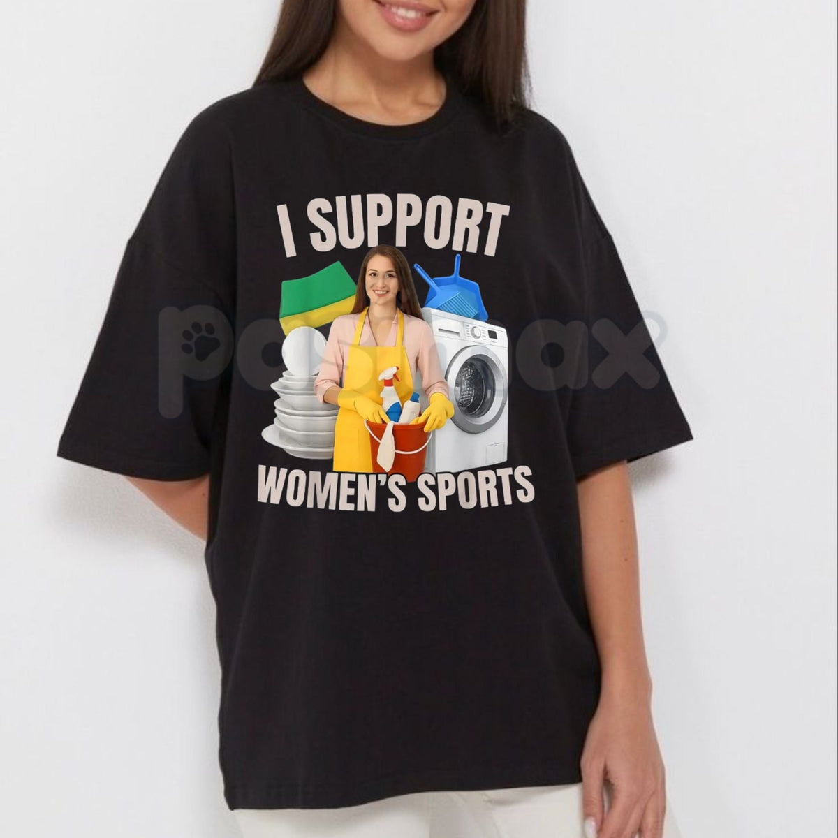 "Support Women's Sports" Adult Humor Bootleg T-Shirt - Funny Sarcastic Slogan Graphic Tee, Premium 100% Cotton Viral Streetwear Top, Witty Adult Humor Gift for Him, 90s Style Bootleg Rap Aesthetic Shirt, Soft Lived-In Heavyweight Statement Apparel