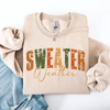 Sweater Weather Fall Retro Varsity Autumn Pumpkin Floral Cozy Floral Theme Sweatshirt