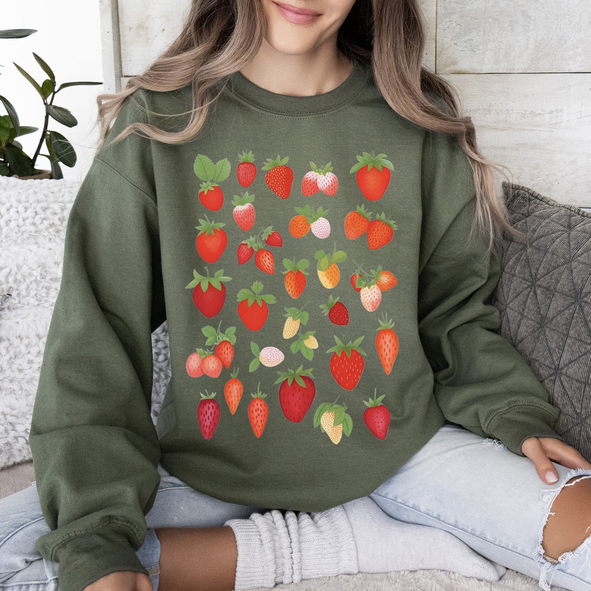 Sweet Strawberry Delight, Juicy Fruit, Berry Sweatshirt