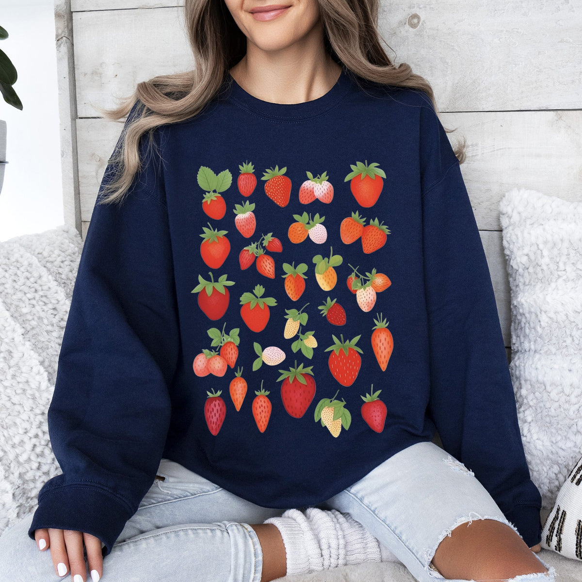 Sweet Strawberry Delight, Juicy Fruit, Berry Sweatshirt