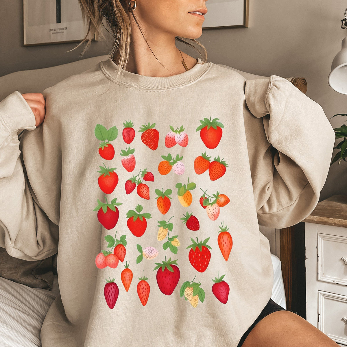 Sweet Strawberry Delight, Juicy Fruit, Berry Sweatshirt