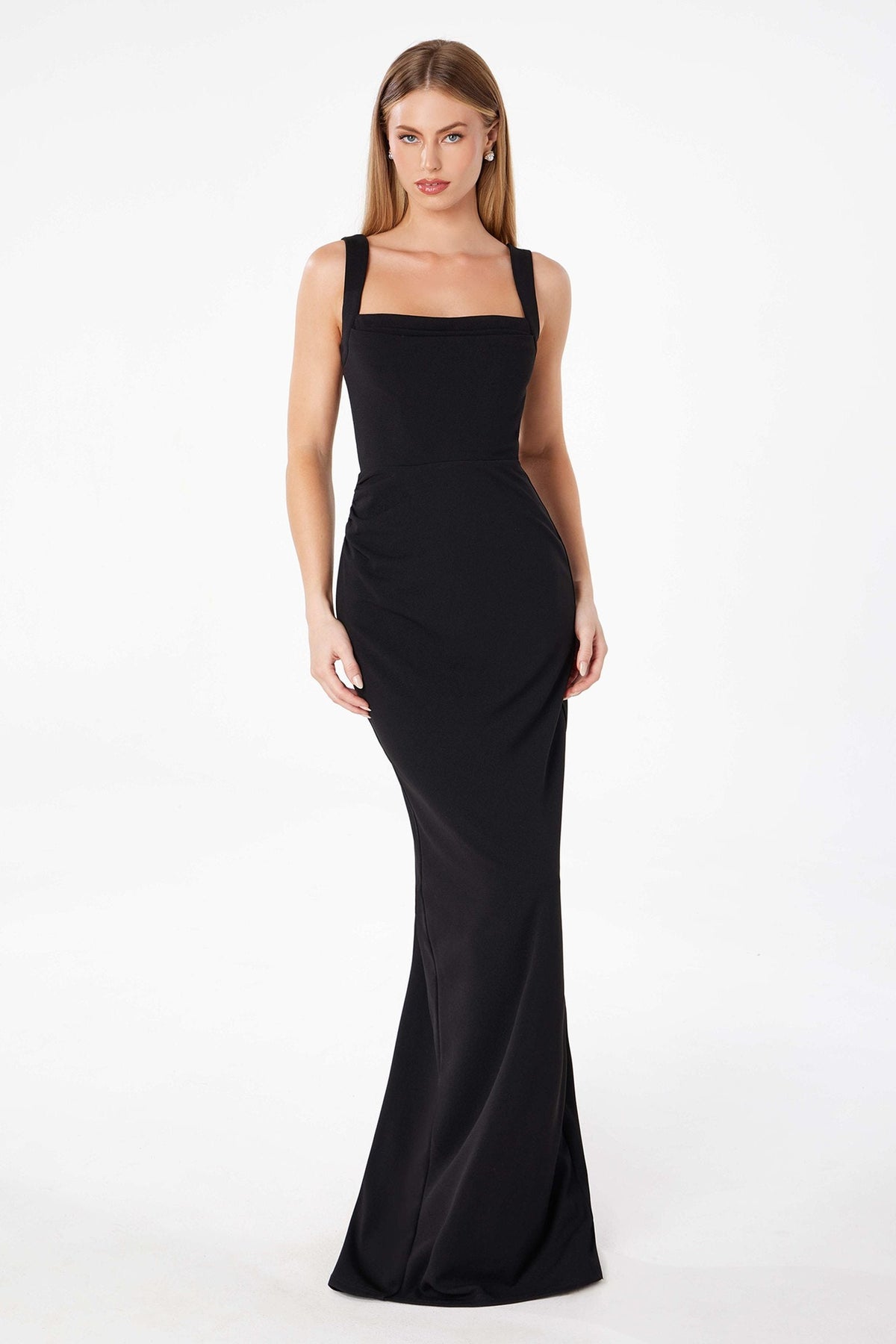 Astee T3000 Classic Modest Fitted Gown with Back Leg Slit