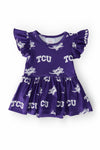 TCU Purple Frog S/S Flutter Twirl Bodysuit