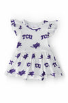 TCU White Frog S/S Flutter Twirl Bodysuit