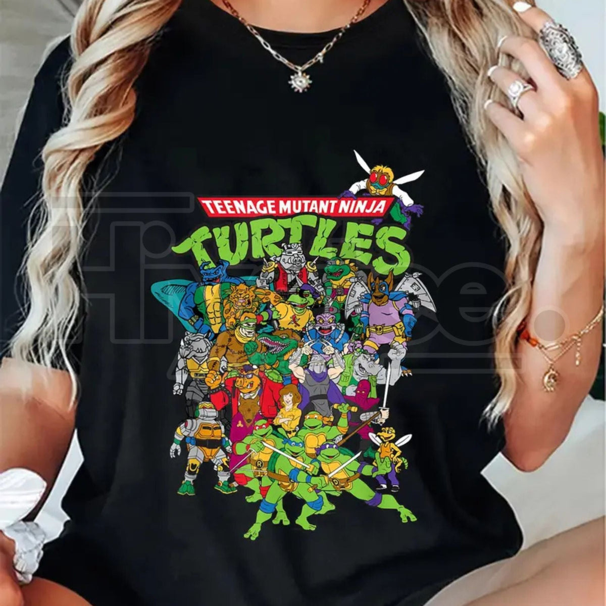 TMNT Large Character Group – 100% Cotton Unisex Ninja Turtles Graphic