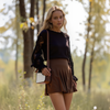 Women's Contrast Lace Sleeve Sweatshirt